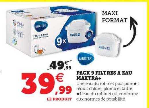 Pack 9 Filtres à Eau Maxtra+ Brita