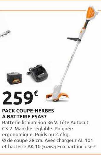 pack coupe-herbes à batterie fsa57