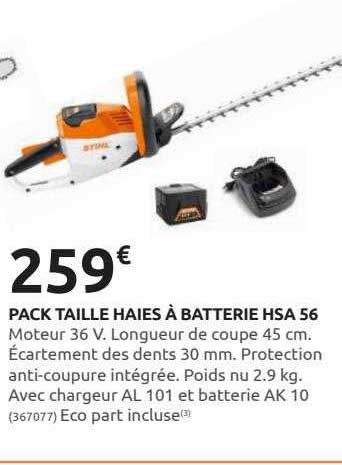 pack taille haies à batterie hsa 56