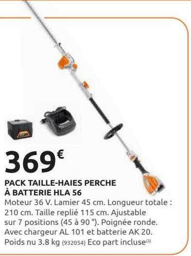 pack taille-haies perche à batterie hla 56