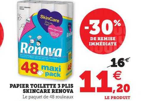 papier toilette 3 plis skincare renova