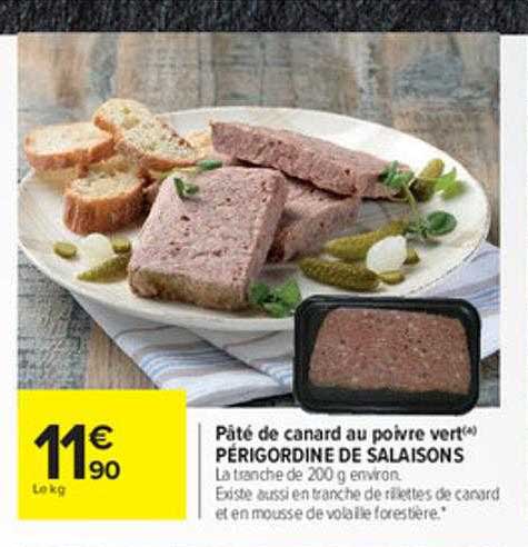 pâté de canard au poivre vert périgordine de salaisons