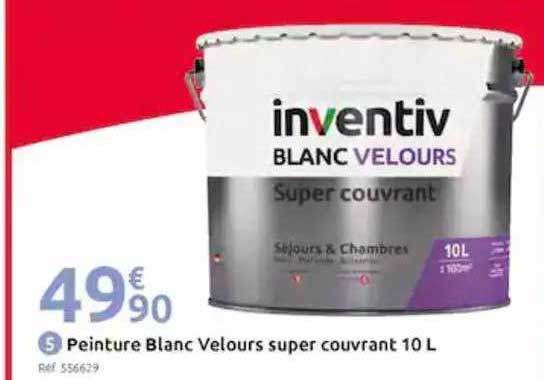peinture blanc velours super couvrant 10 l