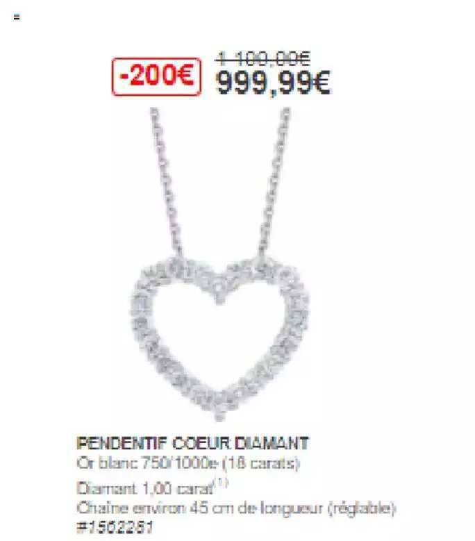 pendentif cœur diamant