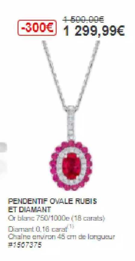 pendentif ovale rubis et diamant