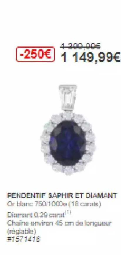 pendentif saphir et diamant