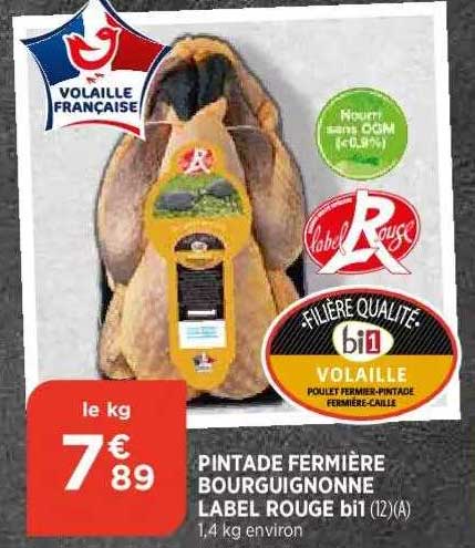 pintade fermière bourguignonne label rouge bi1