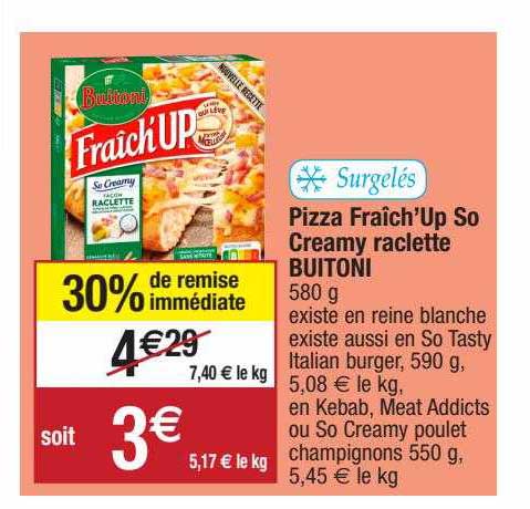 pizza fraîch'up so creamy raclette buitoni