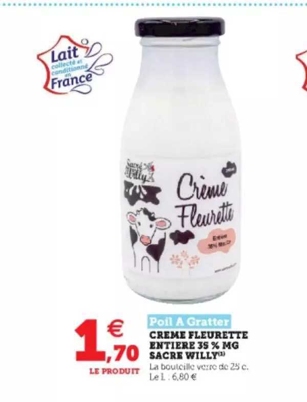 poil à gratter crème fleurette entière 35% mg sacre willy