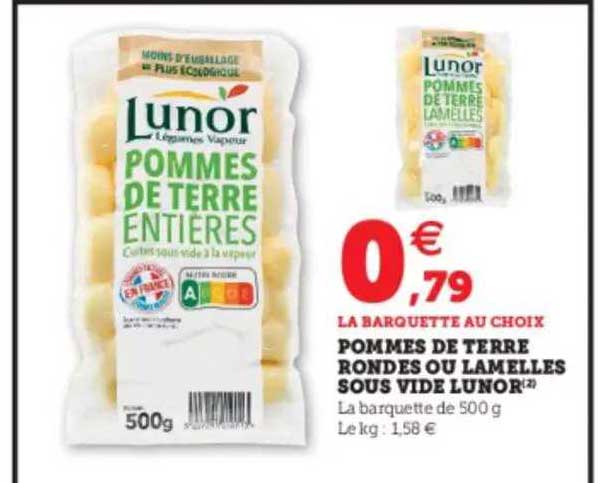 Pommes De Terre Rondes Ou Lamelles Sous Vide Lunor
