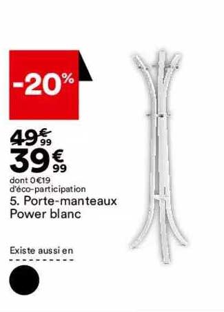 porte-manteaux power blanc