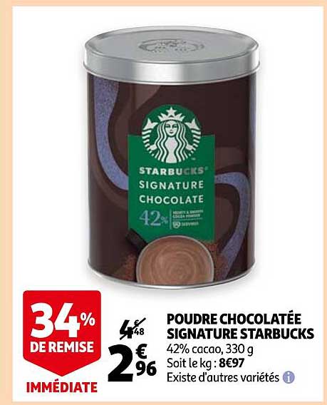 poudre chocolatée signature starbucks