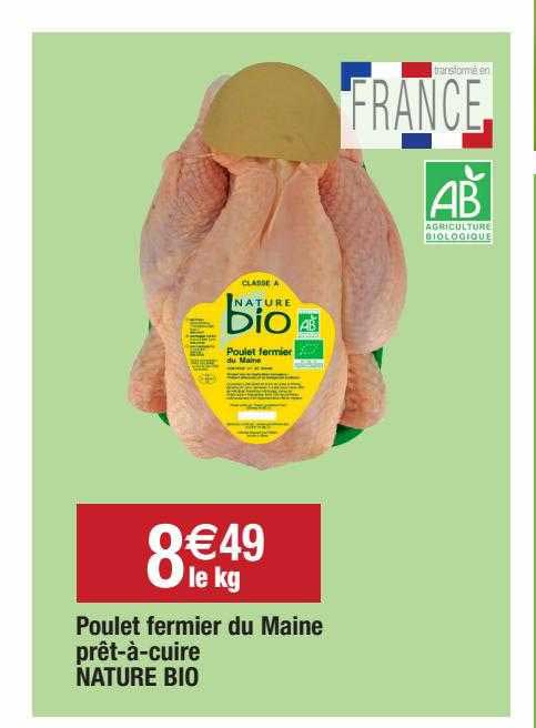 poulet fermier du maine prêt-à-cuire nature bio