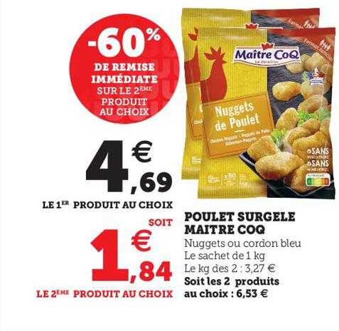 poulet surgelé maître coq