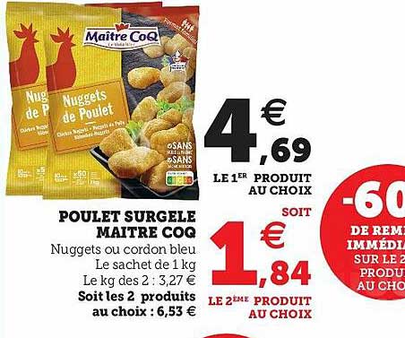 poulet surgelé maître coq