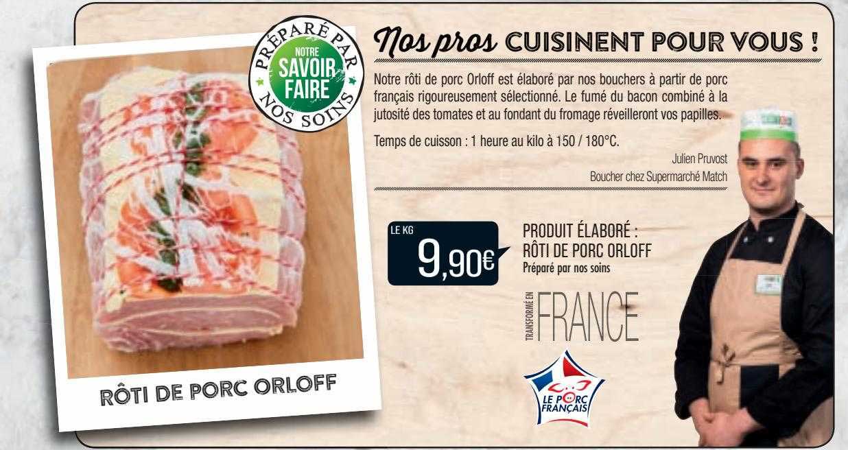 produit élaboré : rôti de porc orloff