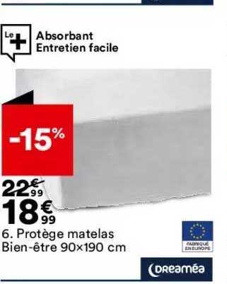 Protège Matelas Bien-être 90 X 190 Cm Dreaméa