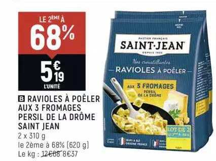ravioles à poêler aux 3 fromages persil de la drôme saint jean