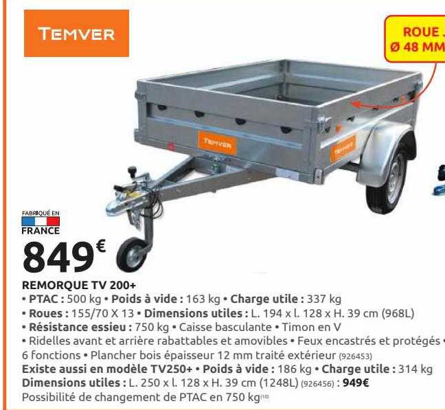 Remorque Tv 200+ Temver