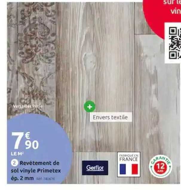 revêtement de sol vinyle primetex ép. 2 mm gerflor