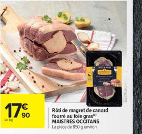 rôti de magret de canard fourré au foie gras maistres occitans
