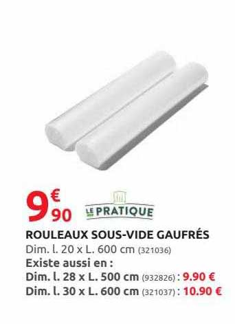 rouleaux sous-vide gaufrés le pratique
