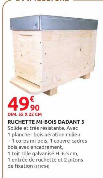 ruchette mi-bois dadant 5