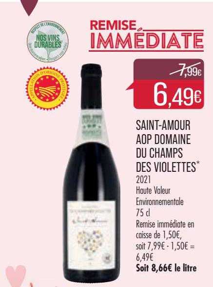 saint-amour aop domaine du champs des violettes