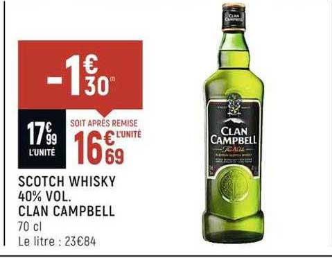scotch whisky 40% vol. clan campbell