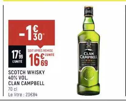 scotch whisky 40% vol. clan campbell