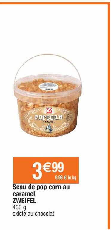 seau de pop corn au caramel zweifel