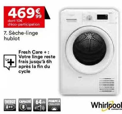 sèche-linge hublot whirlpool
