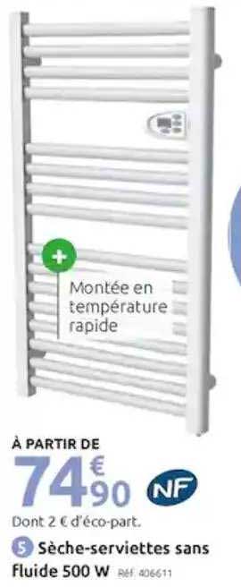 sèche-serviettes sans fluide 500 w