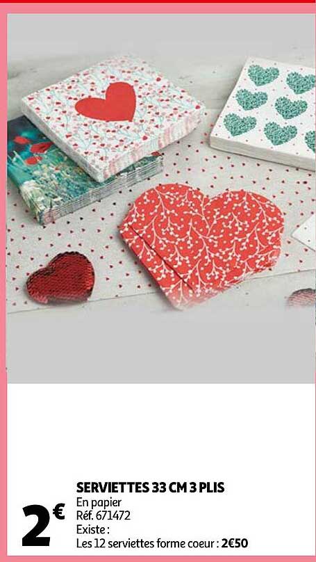 Serviettes 33 Cm 3 Plis