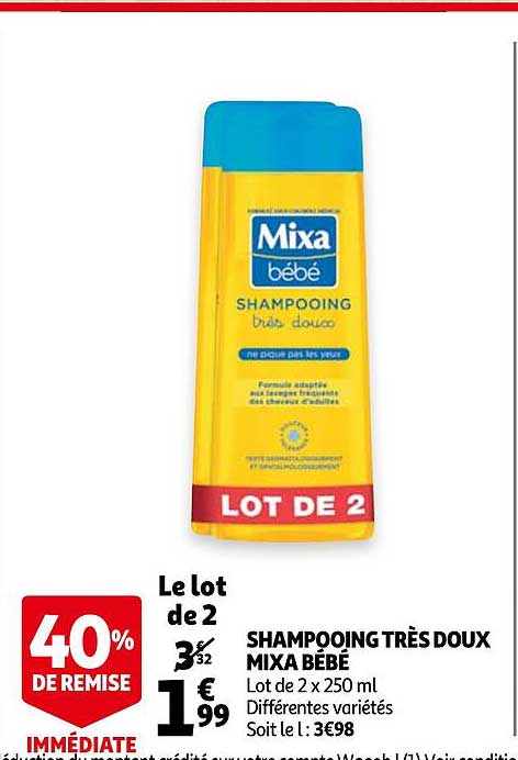 shampooing très doux mixa bébé