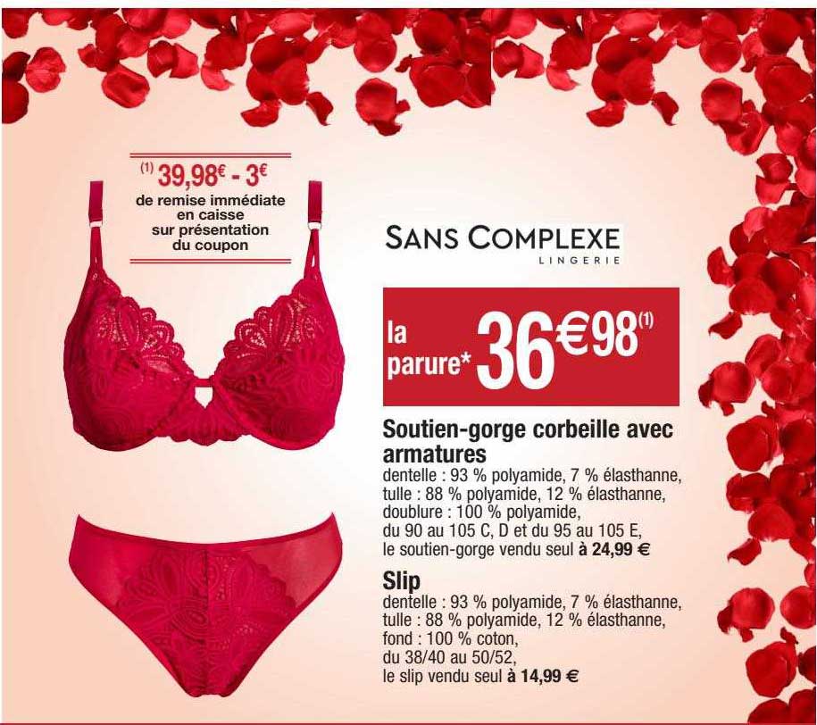 soutien-gorge corbeille avec armatures ou slip