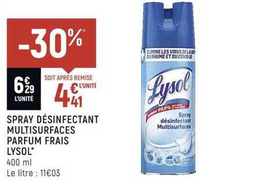 spray désinfectant multisurfaces parfum frais lysol