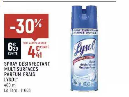 spray désinfectant multisurfaces parfum frais lysol
