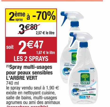 spray multi-usages pour peaux sensibles l'arbre vert