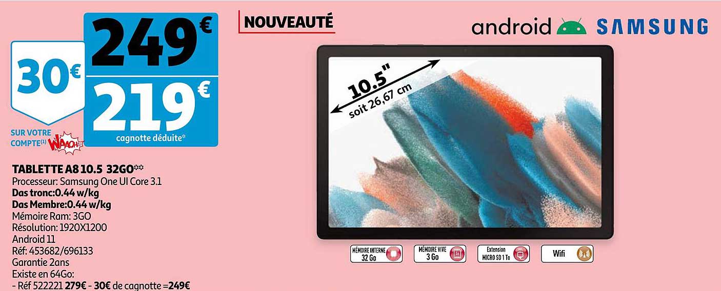 tablette a8 10.5 32go samsung