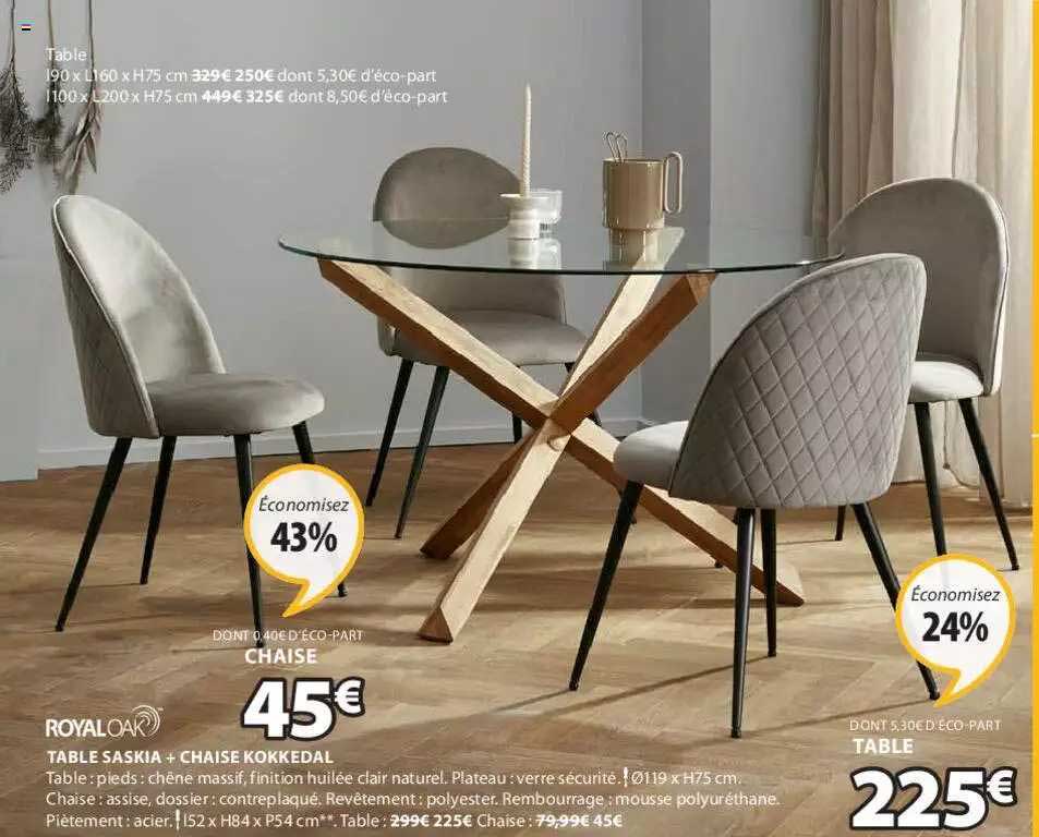 table saskia + chaise kokkedal royal oak