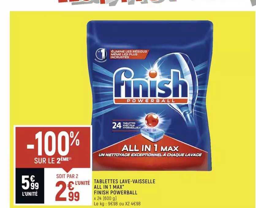 tablettes lave-vaisselle all in 1 max finish powerball