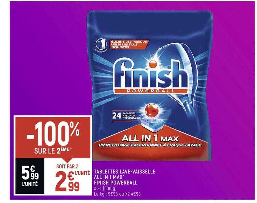 tablettes lave-vaisselle all in 1 max finish powerball