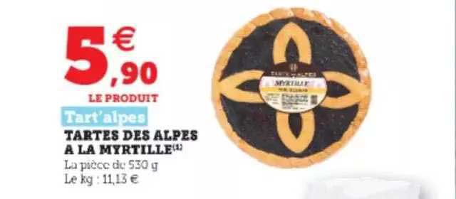 Tart'alpes Tartes Des Alpes à La Myrtille
