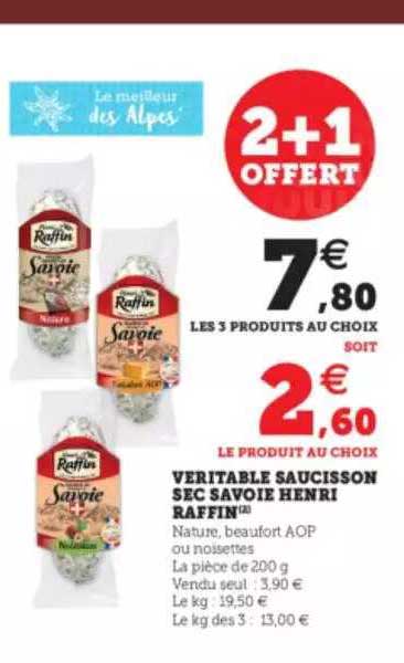 véritable saucisson sec savoie henri raffin