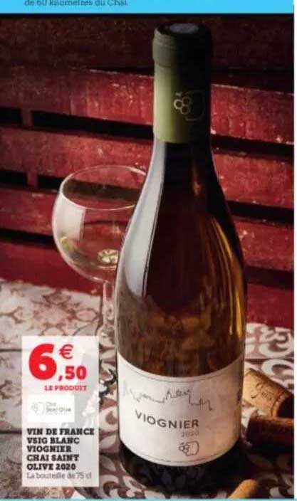 vin de france vsig blanc viognier chai saint olive 2020