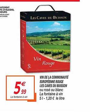 vin de la communauté européenne rouge les caves de buisson