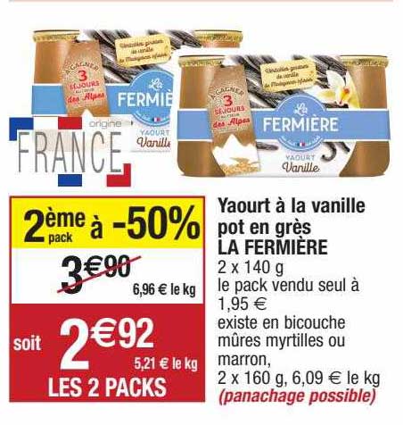 Yaourt à La Vanille Pot En Grès La Fermière