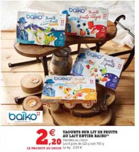 Yaourts Sur Lit De Fruits Au Lait Entier Baiko