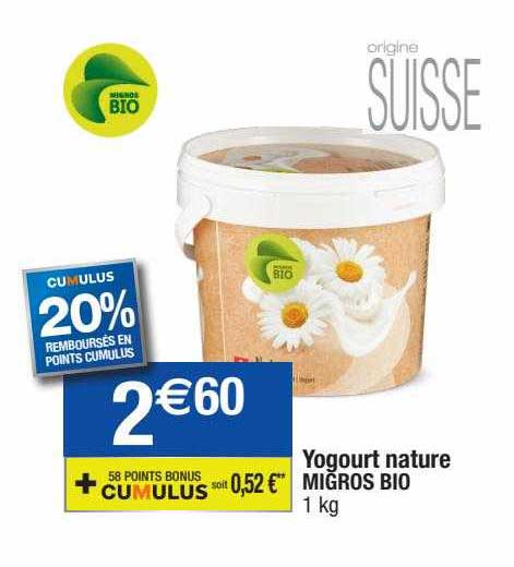 yogourt nature migros bio
